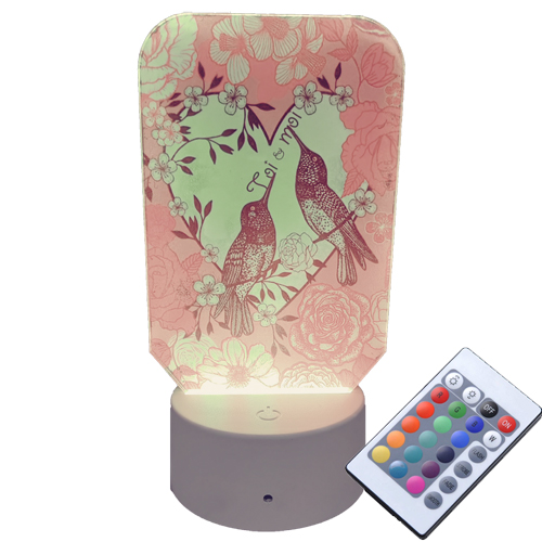 Lampe Led 10 x 15 cm - Socle blanc